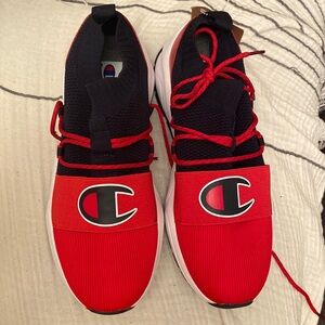 NWT Champion Mens Hype-r Lo Red Navy Sneakers Size 10